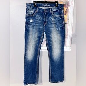 Axe & Crown Men's Denim Slim Fit Boot Cut Jeans 34X30 Fade Whisking Stretch